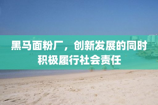 黑馬面粉廠，創(chuàng)新發(fā)展的同時積極履行社會責(zé)任