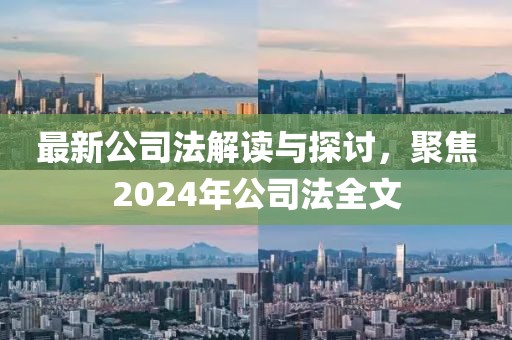 最新公司法解讀與探討，聚焦2024年公司法全文