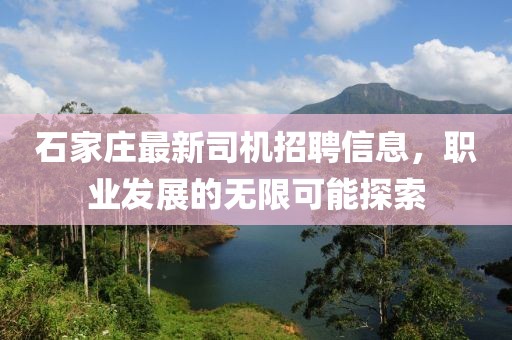 石家莊最新司機招聘信息，職業(yè)發(fā)展的無限可能探索