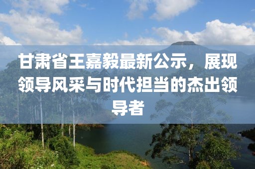 甘肅省王嘉毅最新公示，展現(xiàn)領(lǐng)導(dǎo)風(fēng)采與時(shí)代擔(dān)當(dāng)?shù)慕艹鲱I(lǐng)導(dǎo)者