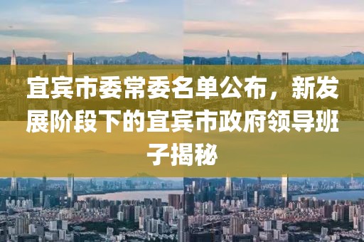 宜賓市委常委名單公布，新發(fā)展階段下的宜賓市政府領(lǐng)導(dǎo)班子揭秘