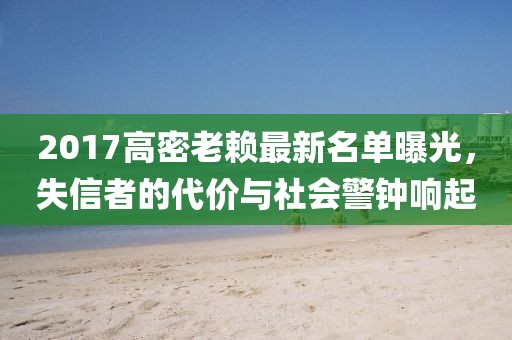 2017高密老賴最新名單曝光，失信者的代價與社會警鐘響起