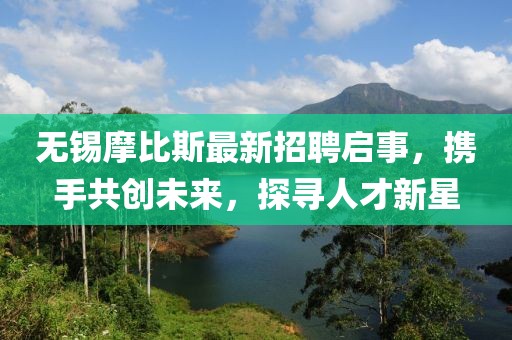 無錫摩比斯最新招聘啟事，攜手共創(chuàng)未來，探尋人才新星