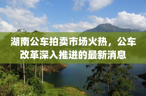 湖南公車拍賣市場火熱，公車改革深入推進的最新消息