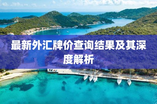 最新外匯牌價查詢結(jié)果及其深度解析