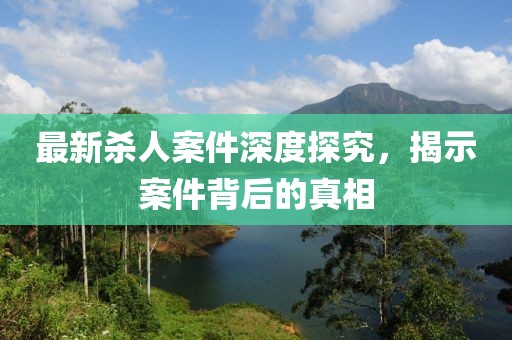 最新殺人案件深度探究，揭示案件背后的真相