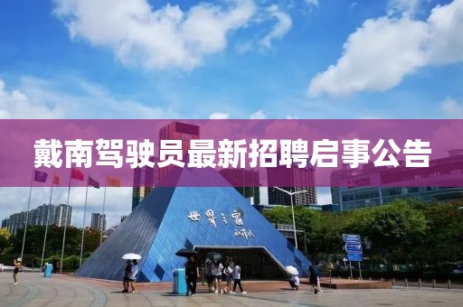 戴南駕駛員最新招聘啟事公告