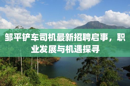 鄒平鏟車司機(jī)最新招聘啟事，職業(yè)發(fā)展與機(jī)遇探尋